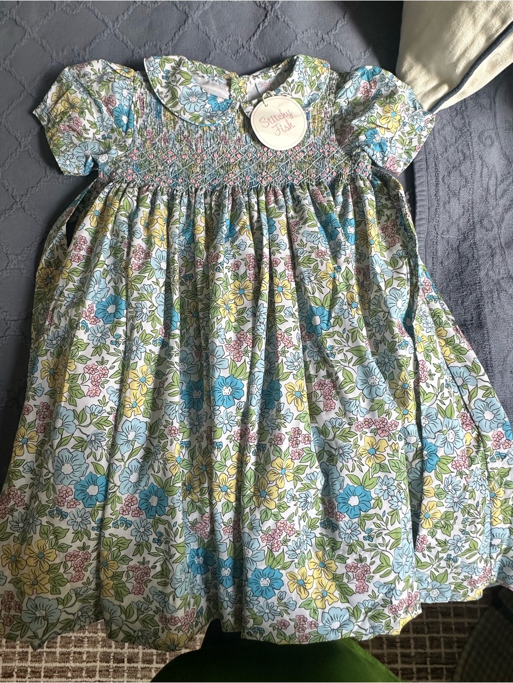 NWT stitchy fish smocked dress size 5